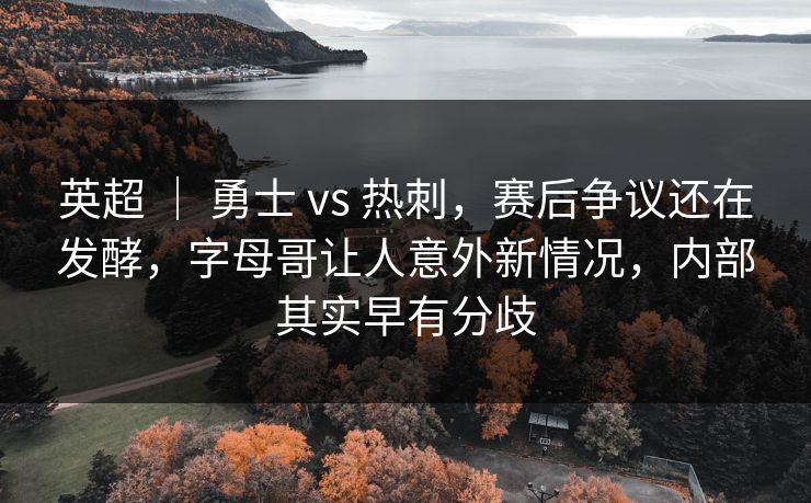 英超 ｜ 勇士 vs 热刺，赛后争议还在发酵，字母哥让人意外新情况，内部其实早有分歧