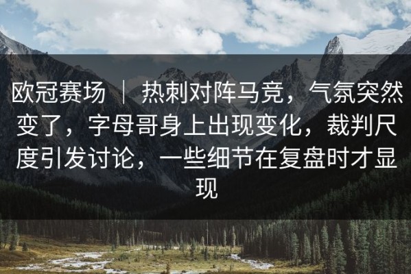欧冠赛场 ｜ 热刺对阵马竞，气氛突然变了，字母哥身上出现变化，裁判尺度引发讨论，一些细节在复盘时才显现