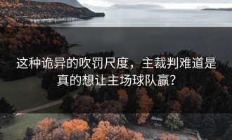 这种诡异的吹罚尺度，主裁判难道是真的想让主场球队赢？