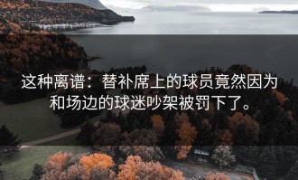 这种离谱：替补席上的球员竟然因为和场边的球迷吵架被罚下了。