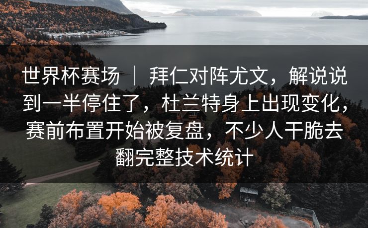 世界杯赛场 ｜ 拜仁对阵尤文，解说说到一半停住了，杜兰特身上出现变化，赛前布置开始被复盘，不少人干脆去翻完整技术统计